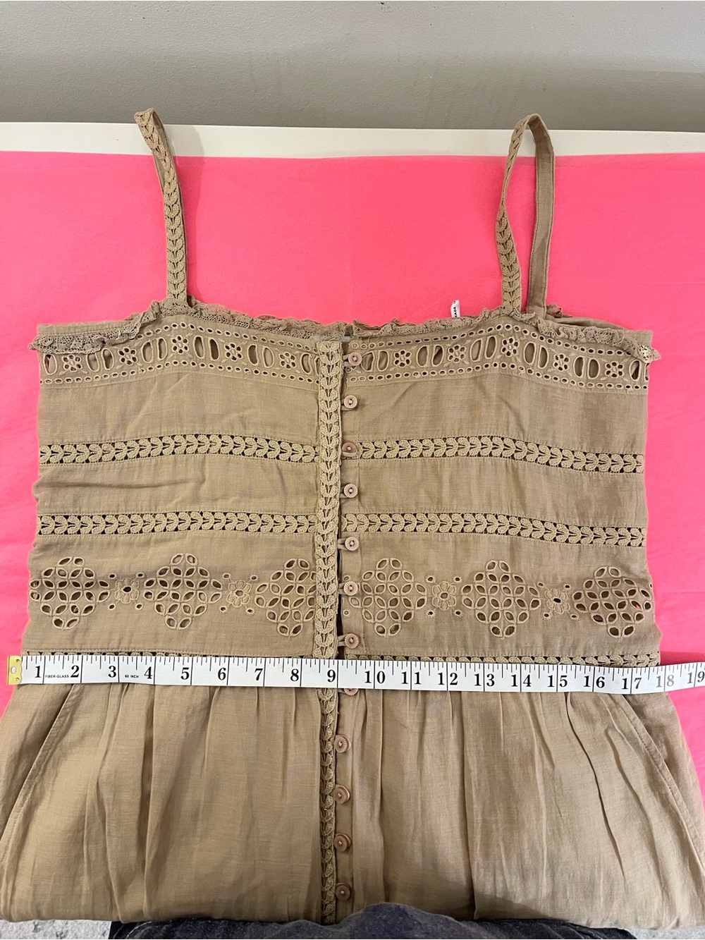 Isabel Marant Sleeveless Button-Front Midi Dress in Olive Beige - Picture 8 of 15